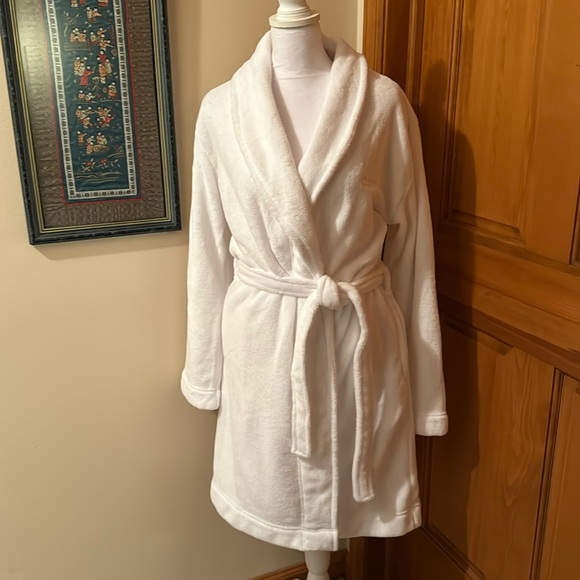 Women's white Calvin Klein velour robe Sz XS/S - Picture 1 of 5